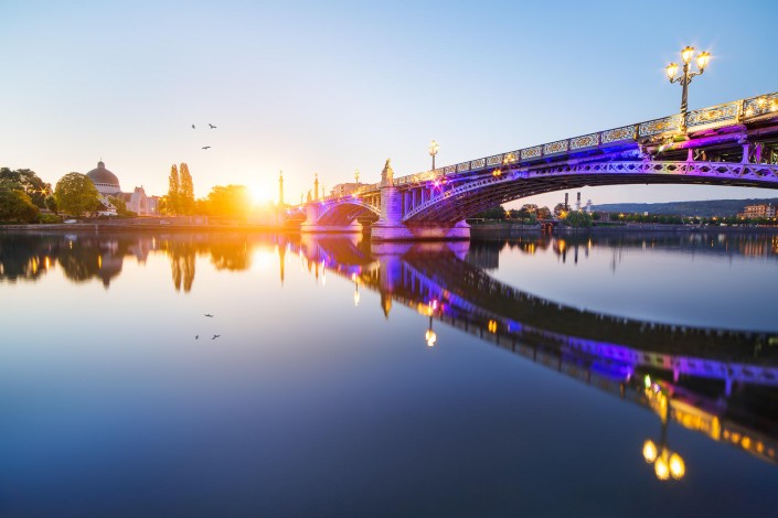 Architecture, Personal work, Sunrise, Liège, Wallone, Belgique, Jour nuit, Day night, Pont